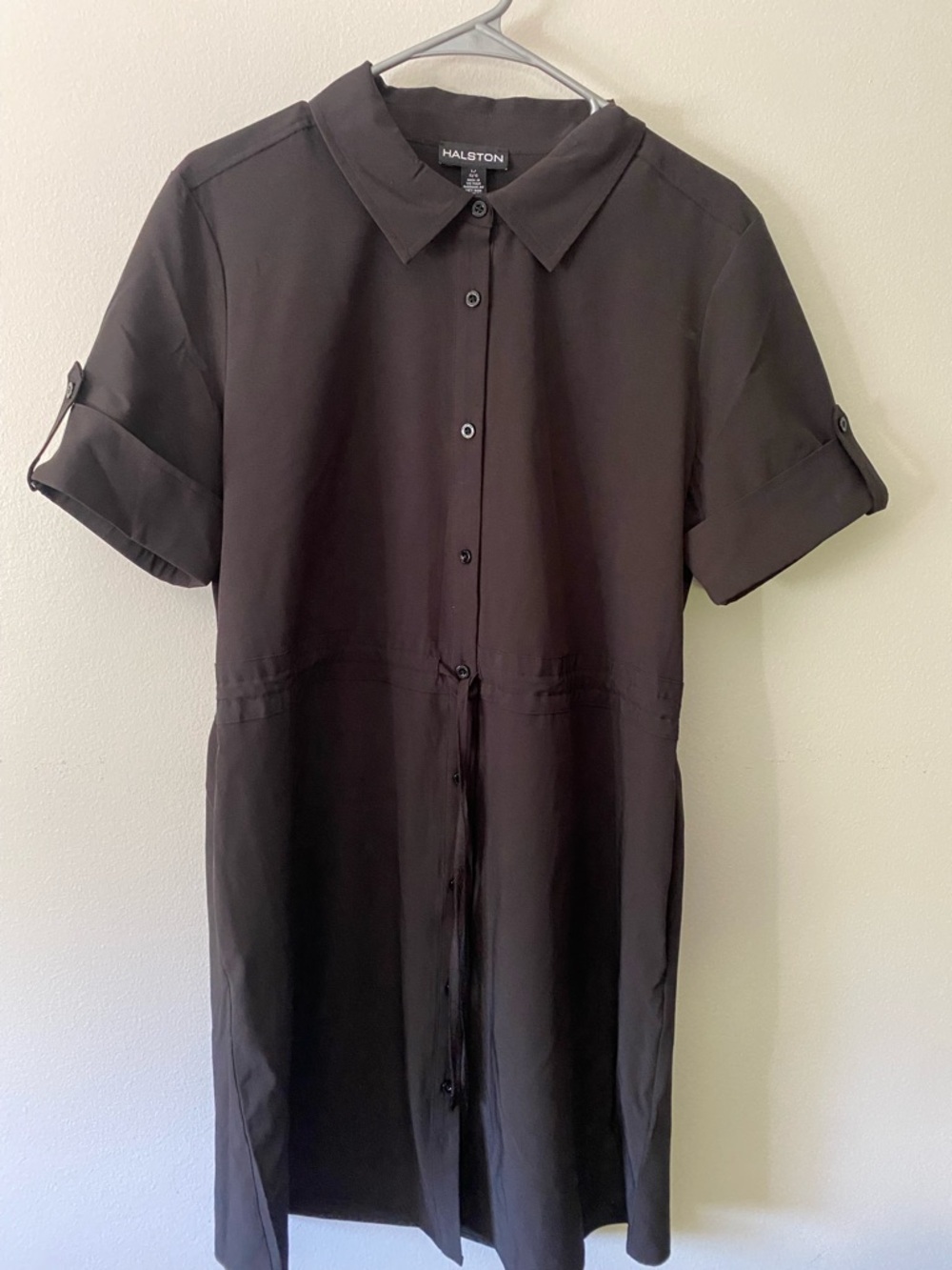Halston Studio Black Shirt Dress – NWOT – Size Large - Picture 4 of 8